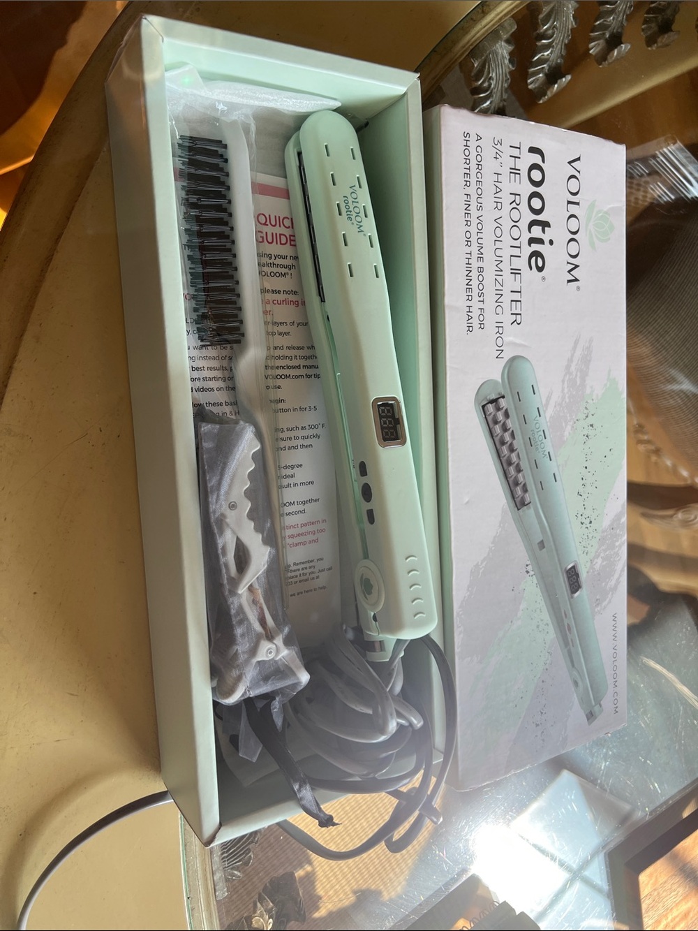 VOLOOM Rootie Mint Green Hair Volumizing Iron – Root Lift Tool